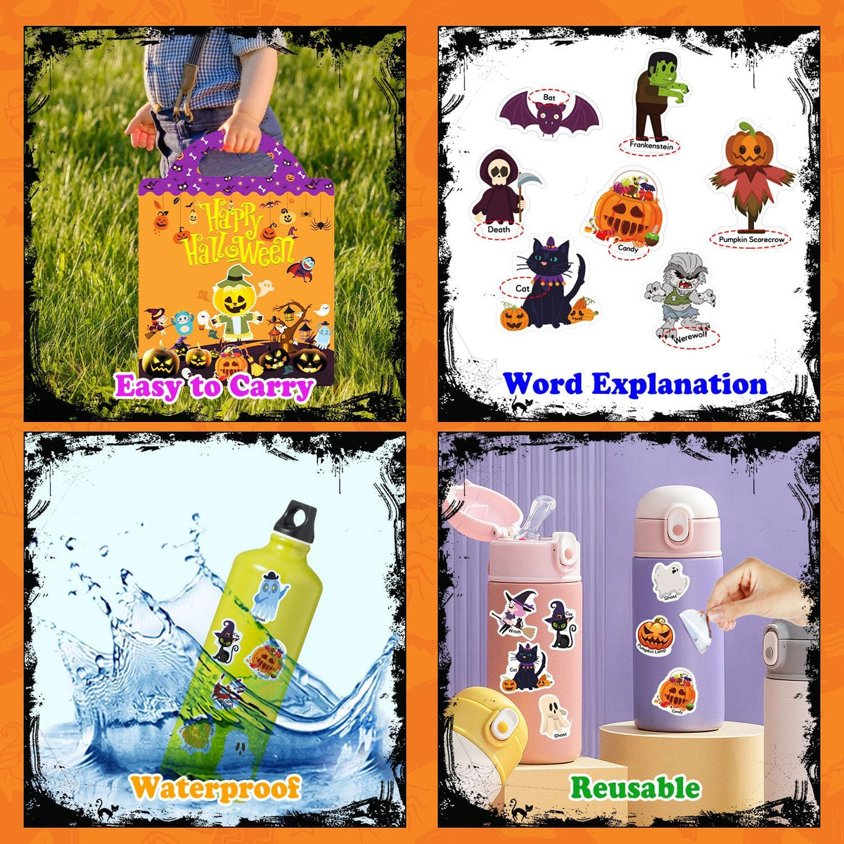 dedicated sticker storage page to keep pieces organized