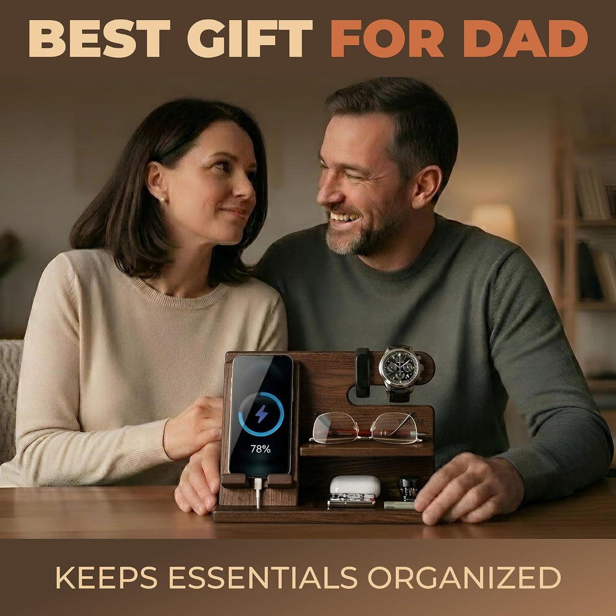 dedicated wallet slot, glasses shelf, and catch-all tray organize keys, earbuds, rings, and other small essentials