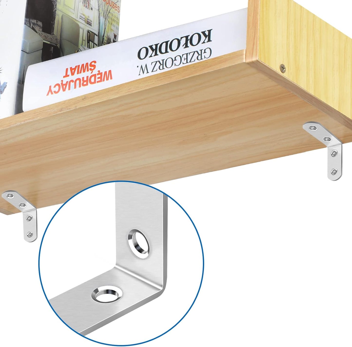 deep-thread screws (7×16mm) included for firm wood grip