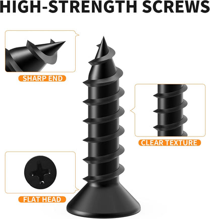 deep-thread self-tapping screws for firm grip in wood without pre-drilling
