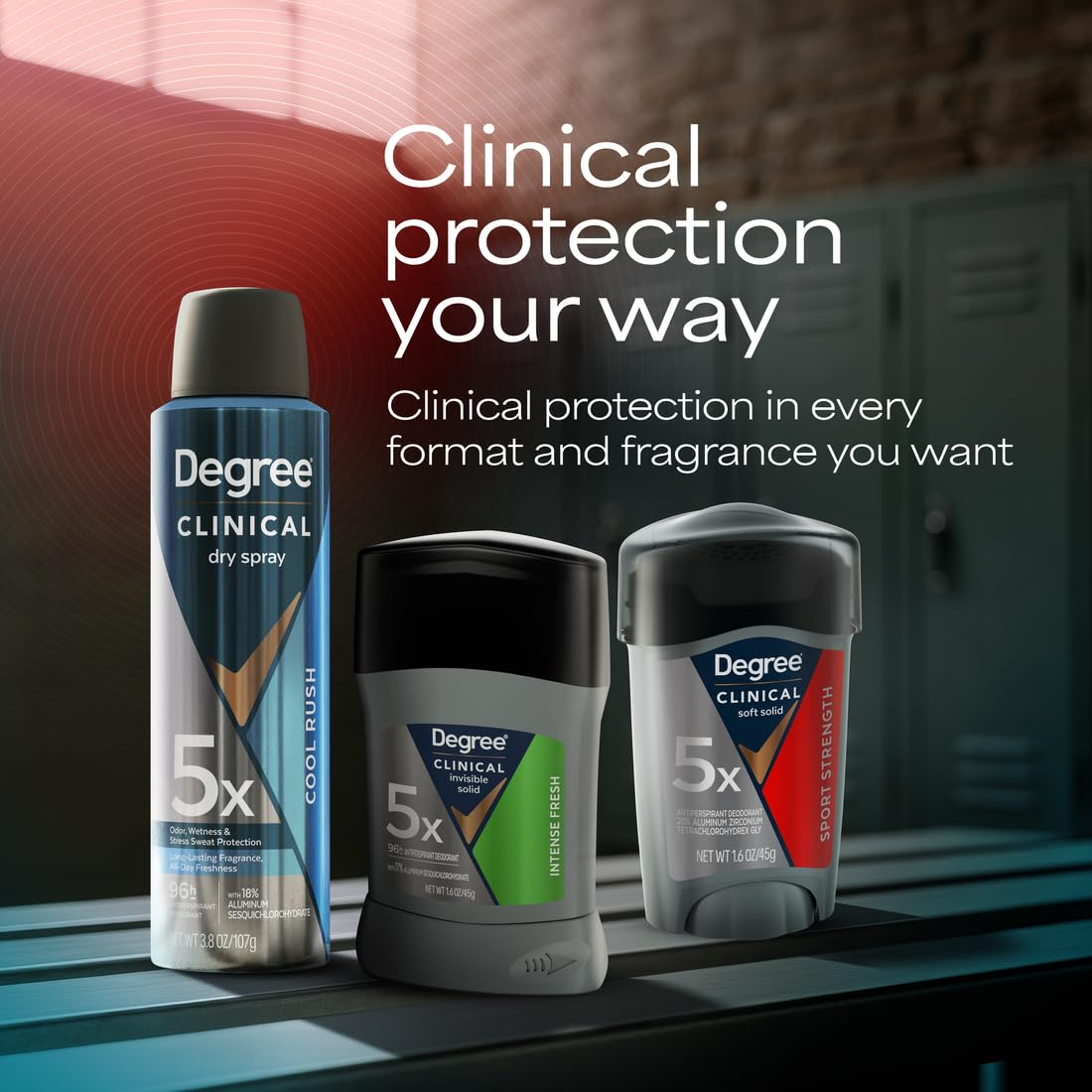 Degree Men Clinical Strength Antiperspirant – Patio Workout Companion Deodorant, 96-Hour Protection for Open-Air Activity