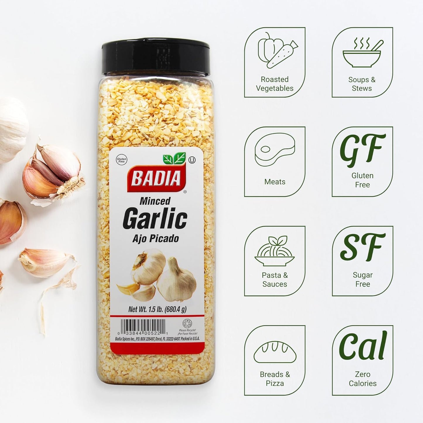 dehydrated, finely minced form for instant use without prep