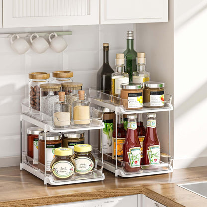 Delamu Pull-Out Medicine Organizer – Modern Bathroom Cabinet Upgrade with Clean Acrylic Finish