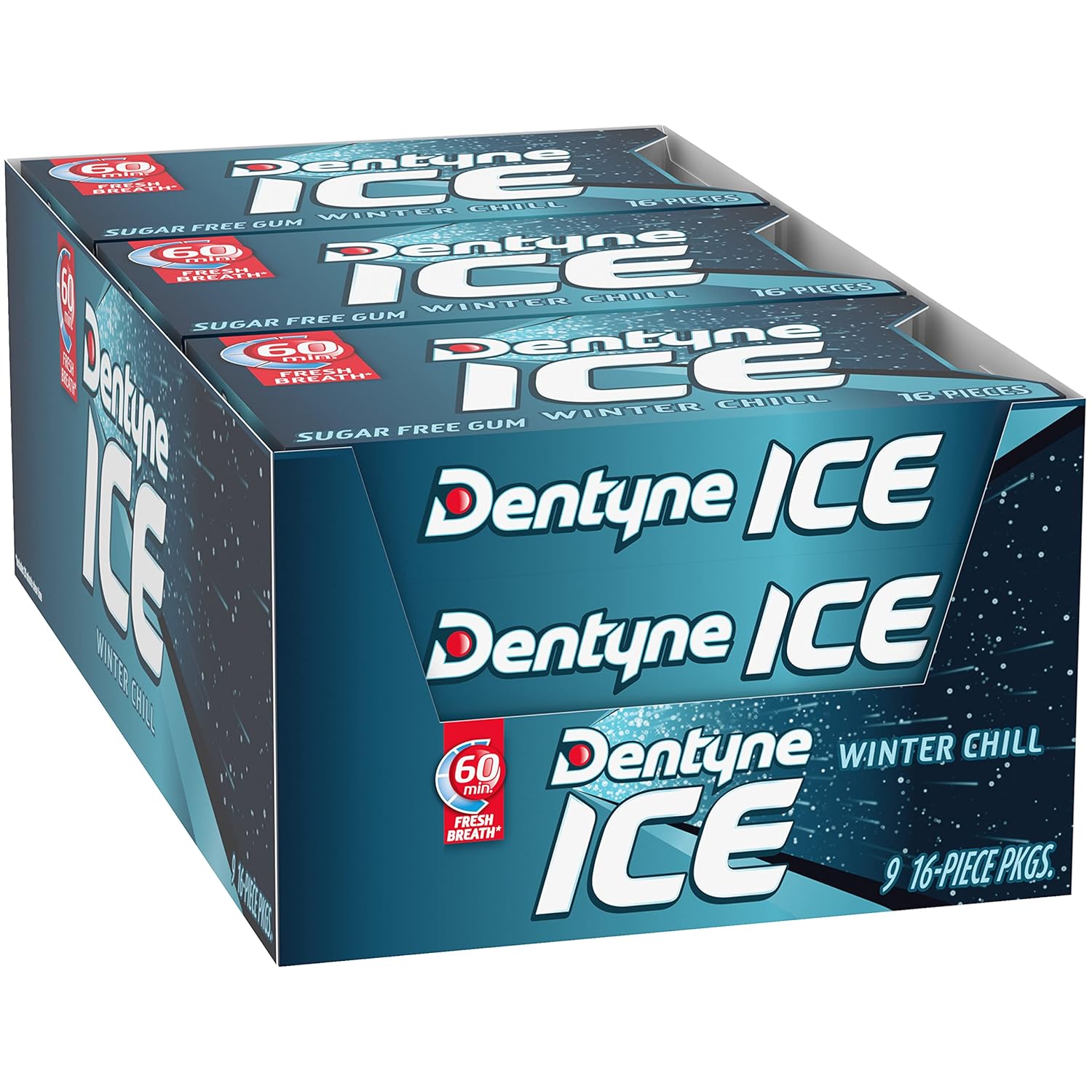 Dentyne Ice Winter Chill Sugar-Free Chewing Gum – Desk Drawer Essential for Office Meetings and Conference Room Confidence