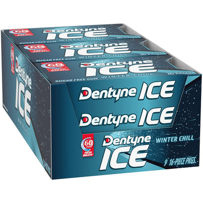 Dentyne Ice Winter Chill Sugar-Free Chewing Gum – Desk Drawer Essential for Office Meetings and Conference Room Confidence