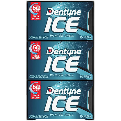 Dentyne Ice Winter Chill Sugar-Free Chewing Gum – Desk Drawer Essential for Office Meetings and Conference Room Confidence