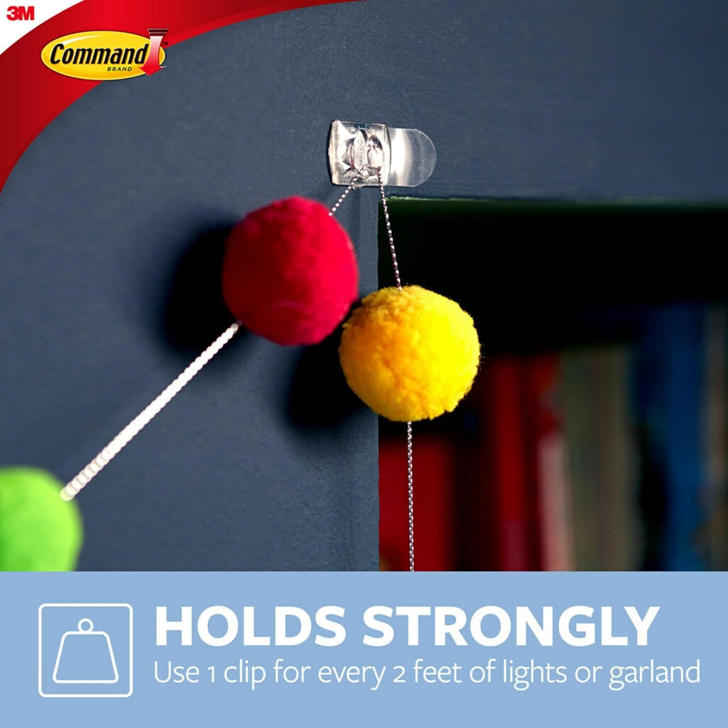 designed for lightweight items like string lights, garlands, cards, and photos