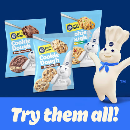 Pillsbury Chocolate Chip Cookie Dough, Makes 24 Cookies, 16 oz - Valentine's Day and Birthday Gift for Cookie Lovers, Easy Baking