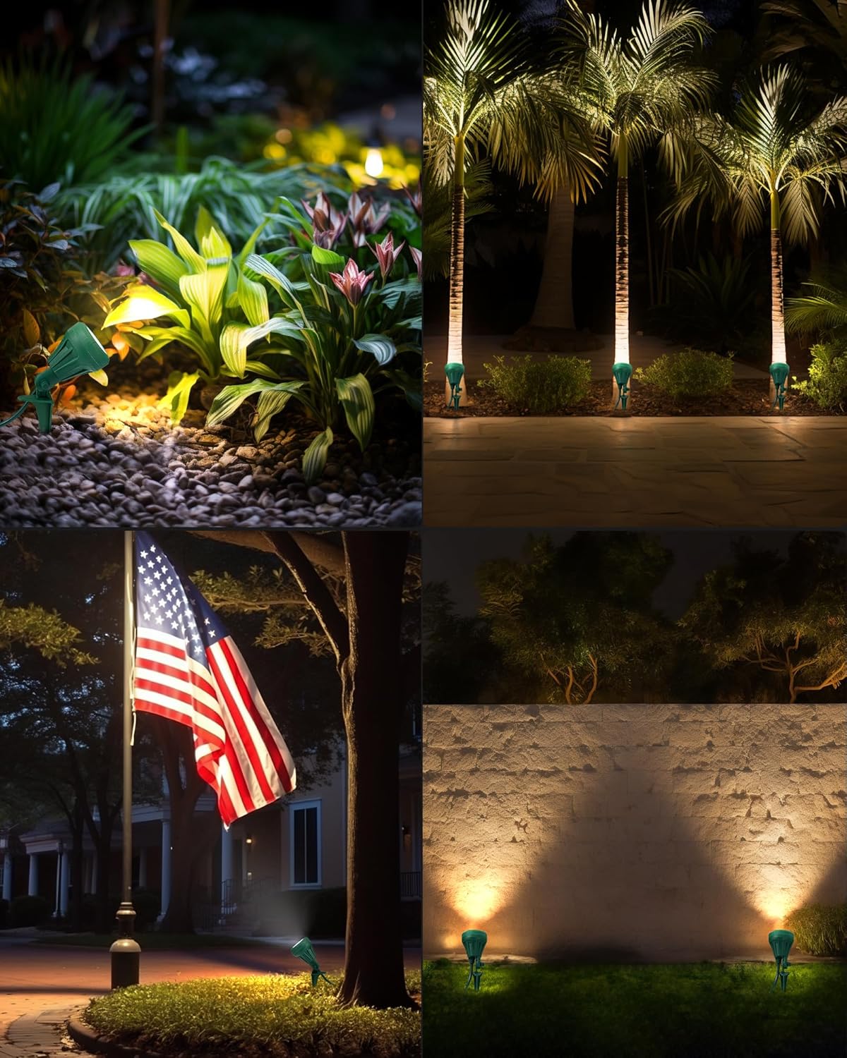 DEWENWILS 120V Outdoor Spotlight with 3 Color Lenses – Portable LED Landscape Light for Patio, Camping, and Backyard Gatherings