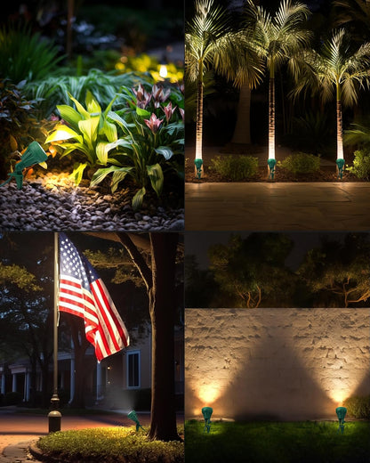 DEWENWILS 120V Outdoor Spotlight with 3 Color Lenses – Portable LED Landscape Light for Patio, Camping, and Backyard Gatherings
