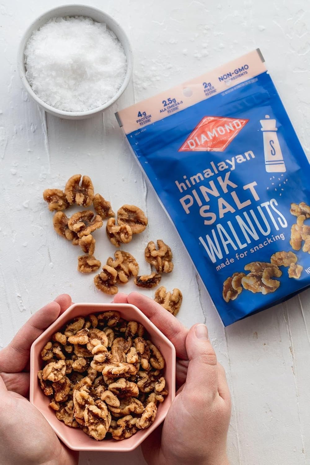 Diamond of California Himalayan Pink Salt Walnuts – Mindful Snacking Staple for Calm Home Pantry Routines