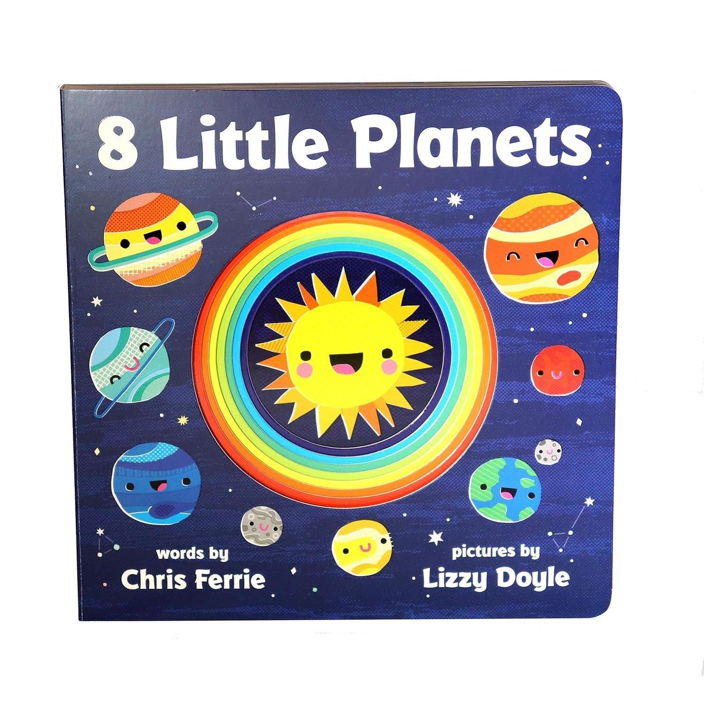 die-cut planet-shaped pages revealing layered solar system visuals on each turn