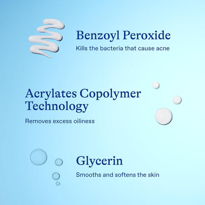 Differin 10% Benzoyl Peroxide Spot Treatment – Quick Study-Break Skincare for Focus Weeks, 1 oz Gel