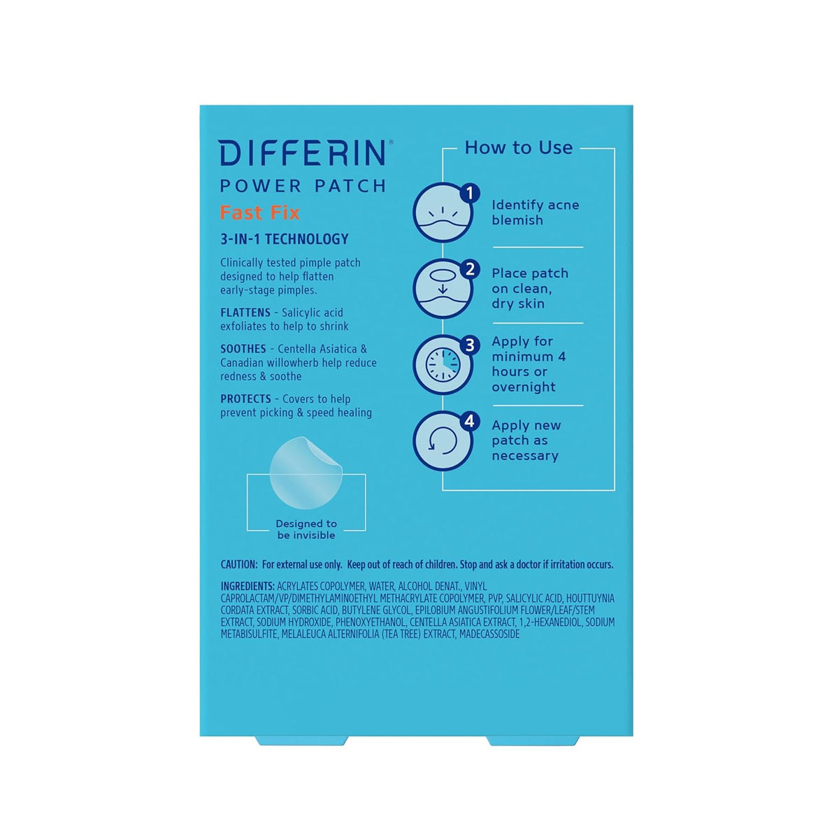 Differin Pimple Patches – Dermatologist-Tested for Young Adults, Non-Irritating Spot Care