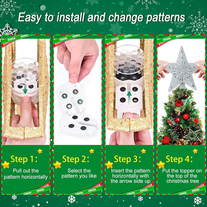 dimensions of 9.84"d x 3.54"w x 9.44"h — fits most standard christmas tree top positions