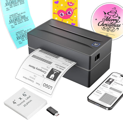 direct thermal printing technology at 203 dpi resolution with no ink or toner needed