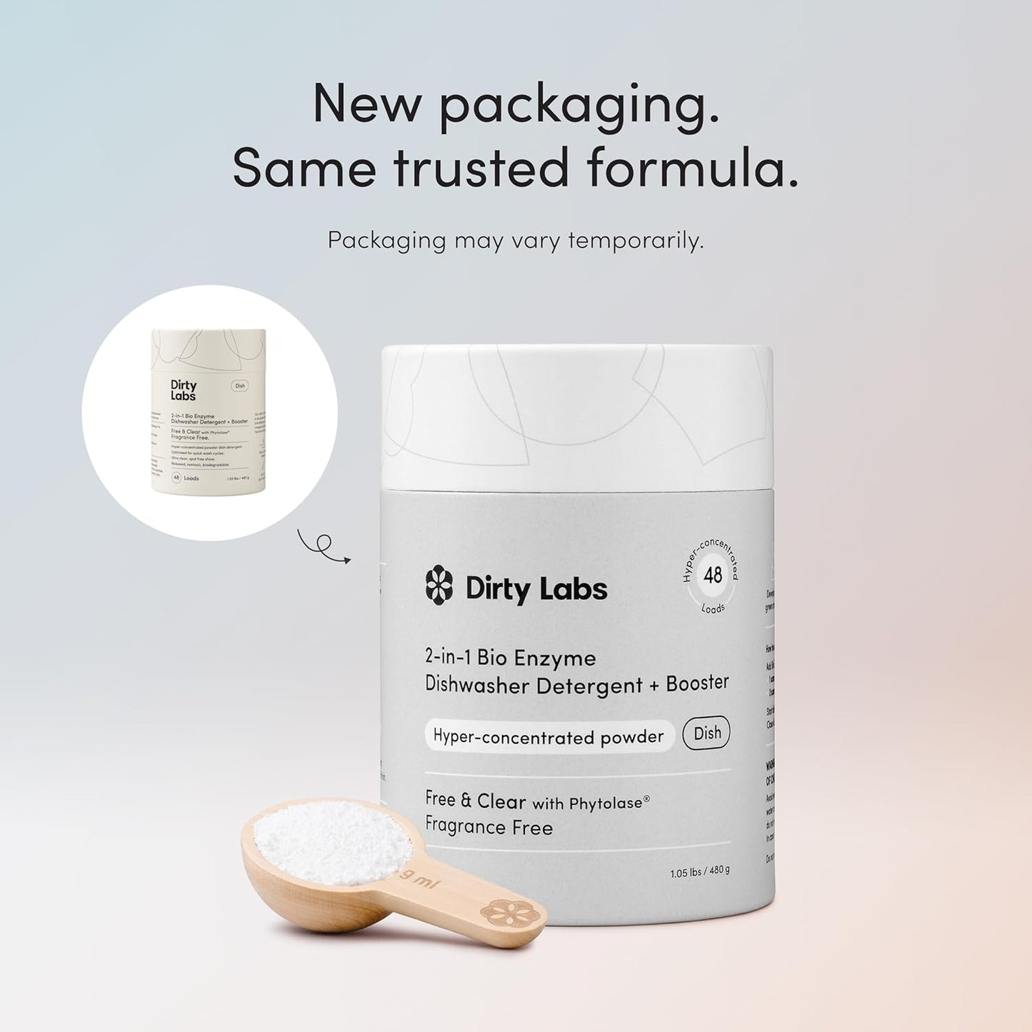 Dirty Labs Biobased Dishwasher Detergent and Rinse Booster – Prop 65 Free Nontoxic Clean for Hard Water Spot Reduction