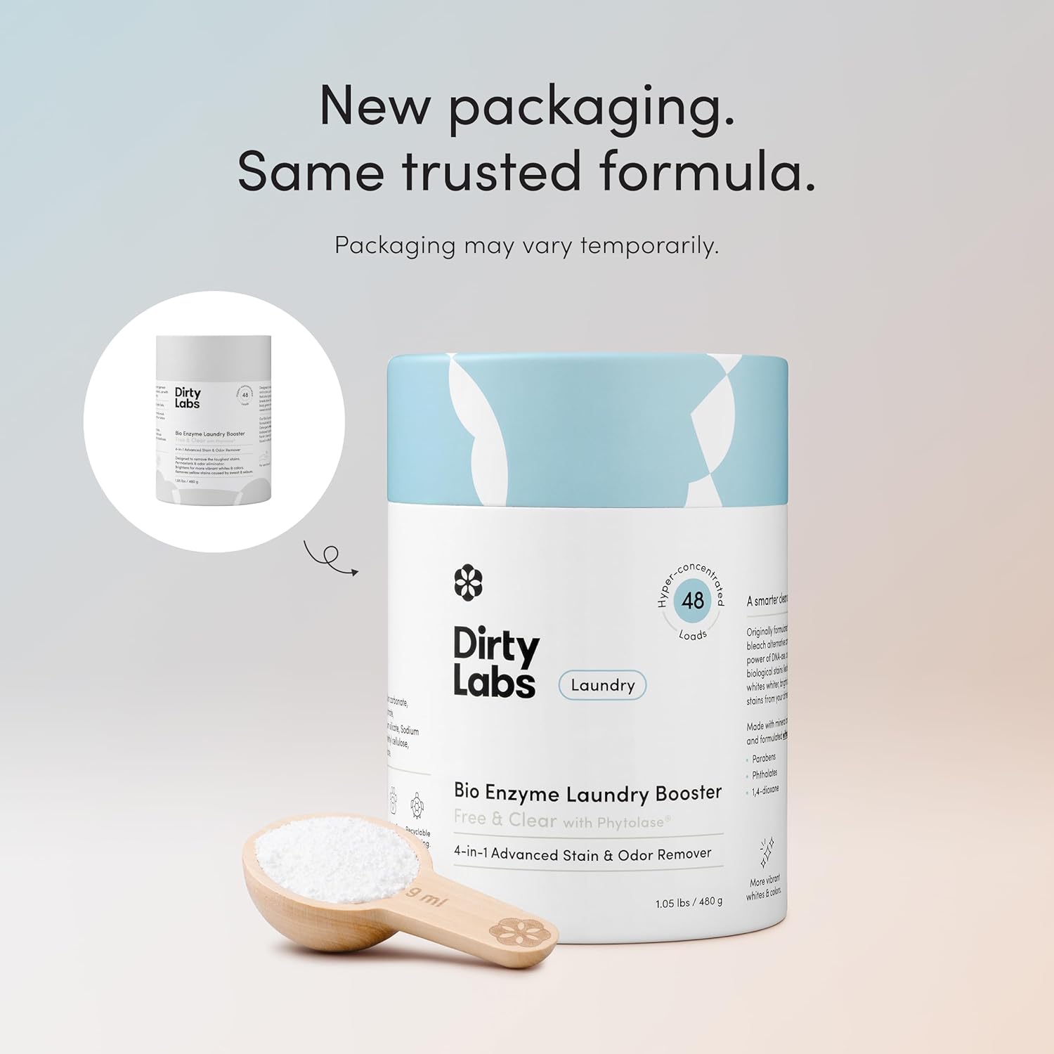 Dirty Labs Scent Free Laundry Booster for Kids' Room Bedding and Residue-Free Infant Sleepwear Washing, 48 Loads