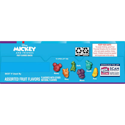 Disney Mickey and Friends Fruit Flavored Snacks, 22 Pouch Lunchbox Treat for Kids, Gluten Free Snack Pack