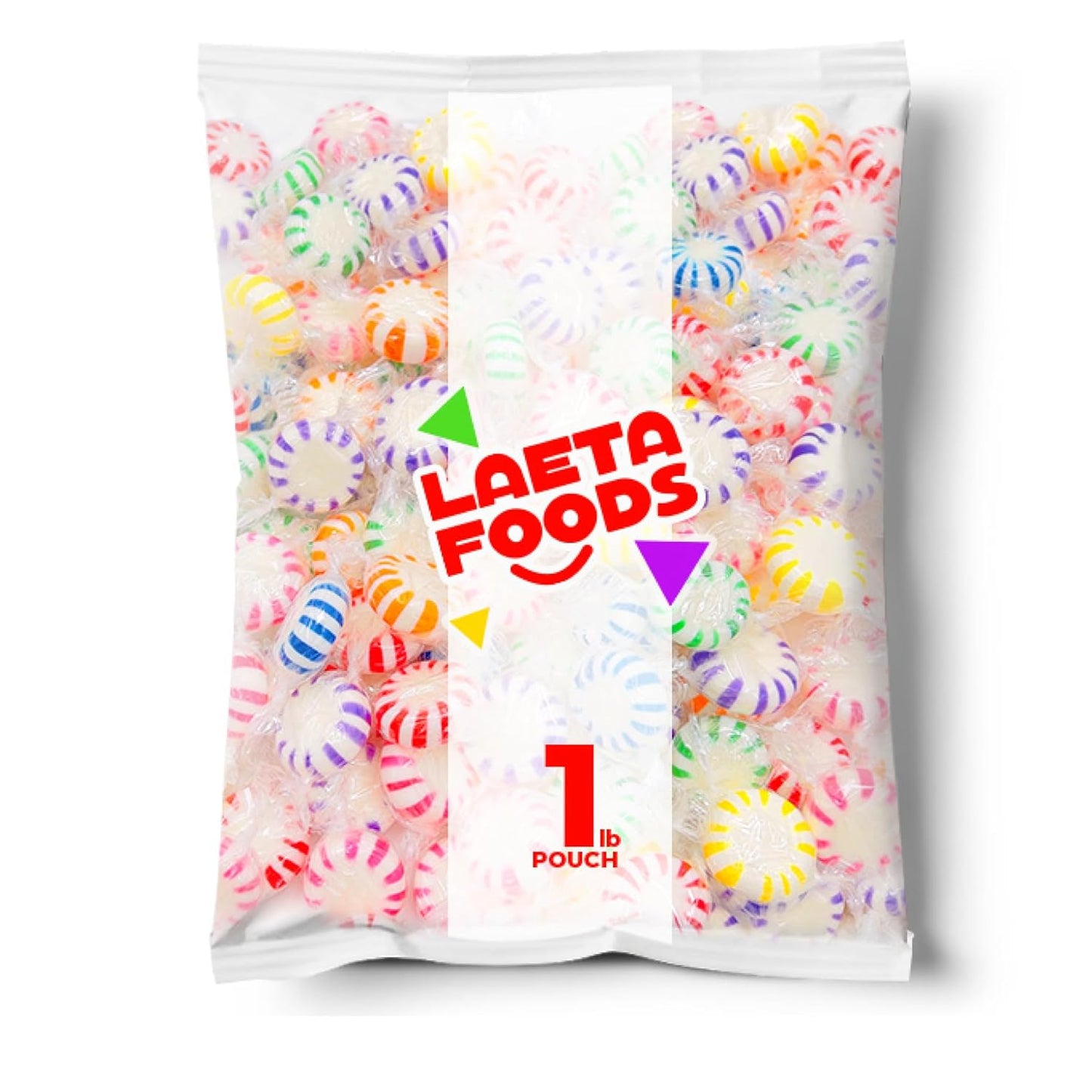 distinctive pinwheel stripe visual design that stands out in candy displays