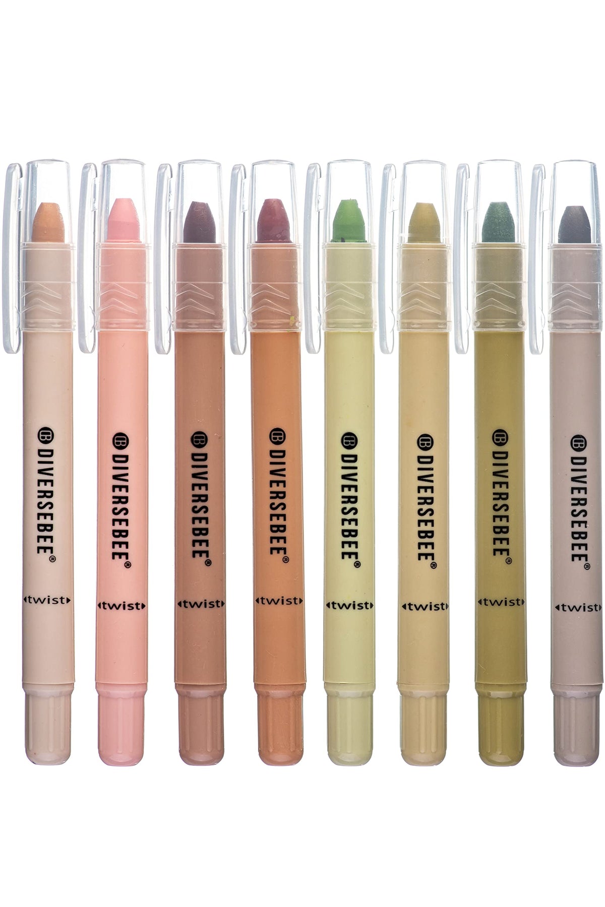 DIVERSEBEE Bible Highlighters and Pens No Bleed, 8 Pack Assorted Colors Gel Highlighters Set, Cute Bible Markers Study Journaling School Supplies and Accessories (Earthy)