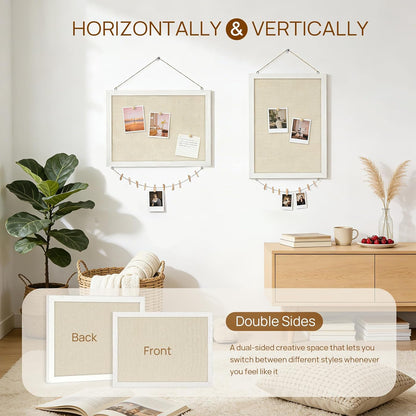 DOLLAR BOSS Double-Sided Linen Cork Board – Valentine's Day Gift for Couples Building a Shared Vision Wall