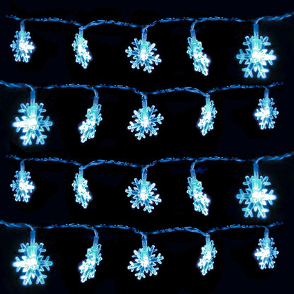 DomeStar Snowflake Fairy Lights – Boho Winter Mantel and Window Decor, Remote Controlled LED String Lights 9.8 Ft