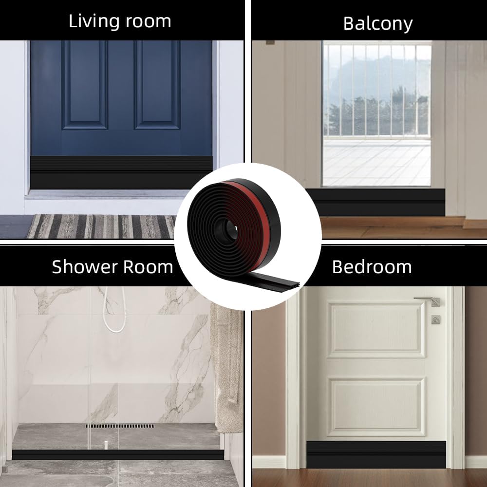 Door Draft Stopper – Invisible Floor-Gap Filler in Clear Silicone for a Polished, Clutter-Free Entryway