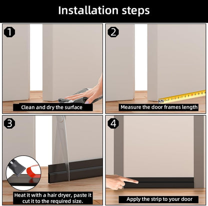 Door Draft Stopper – Invisible Floor-Gap Filler in Clear Silicone for a Polished, Clutter-Free Entryway
