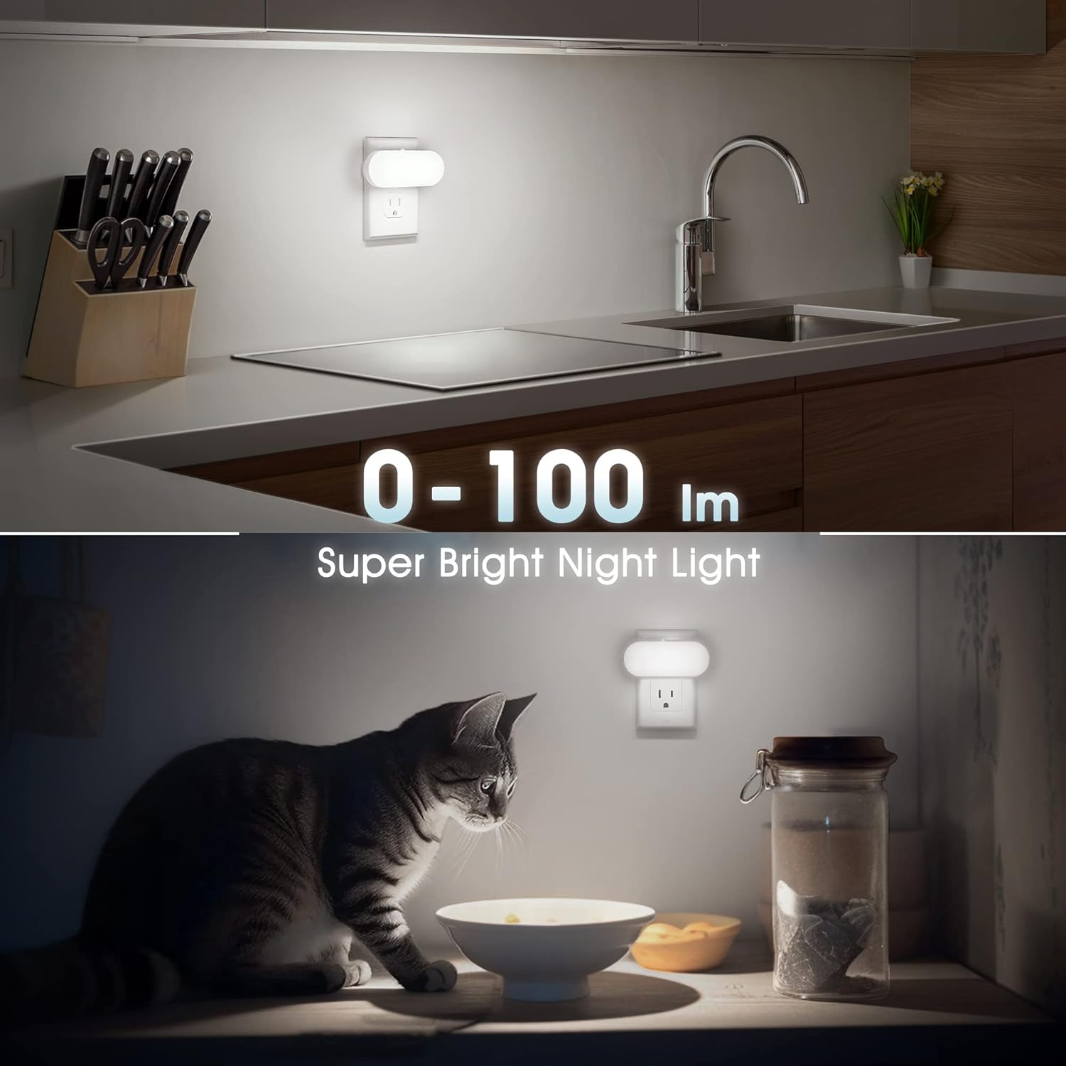 DORESshop Multi-Pack Night Lights for Elderly and Family Safety – Automatic Dusk-to-Dawn Plug-in LED Lights for Stairs, Hallways, and Bathrooms