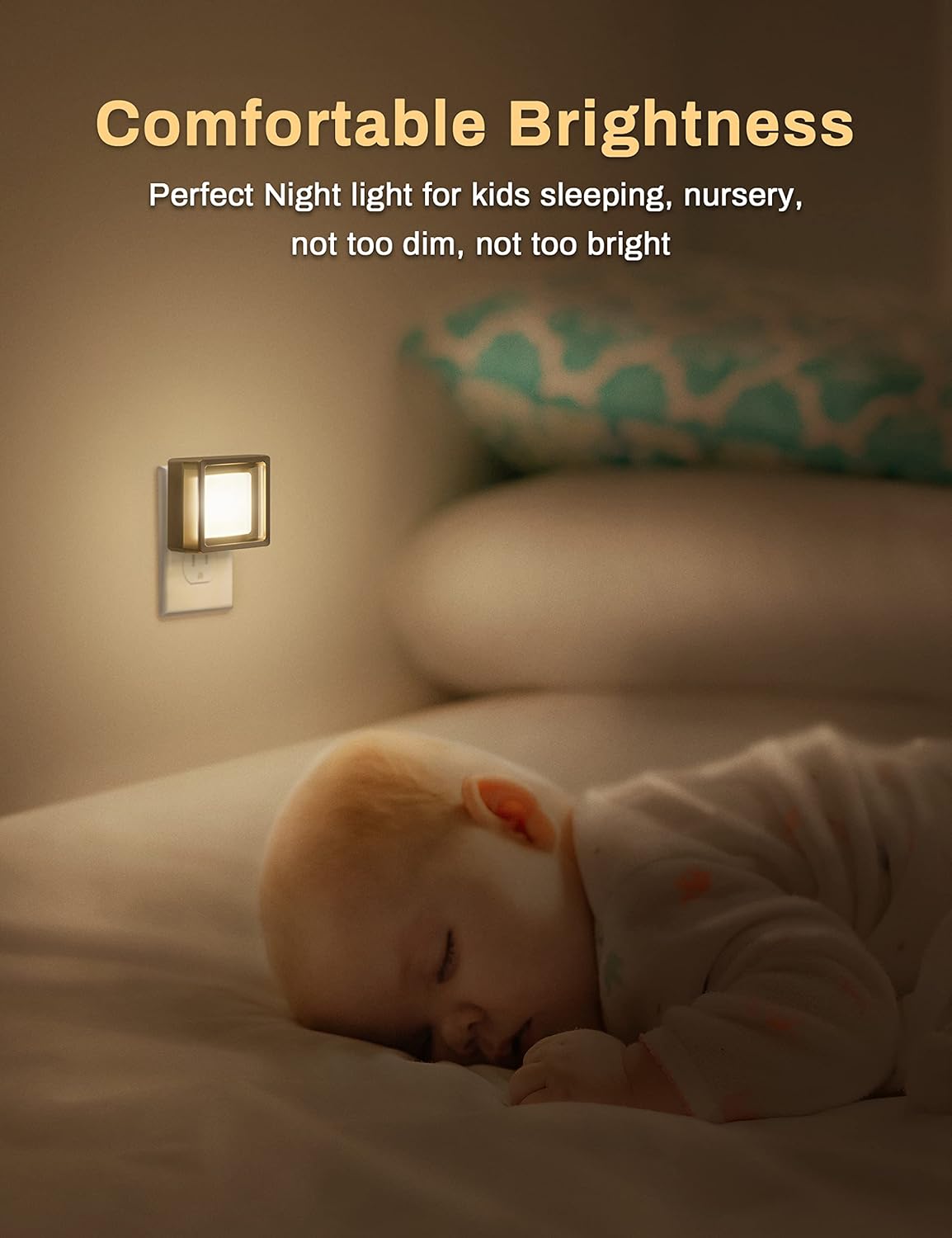 DORESshop Nursery Night Light 2 Pack – Slide Dimmer 0-60LM, Side-Prong Outlet Friendly Design