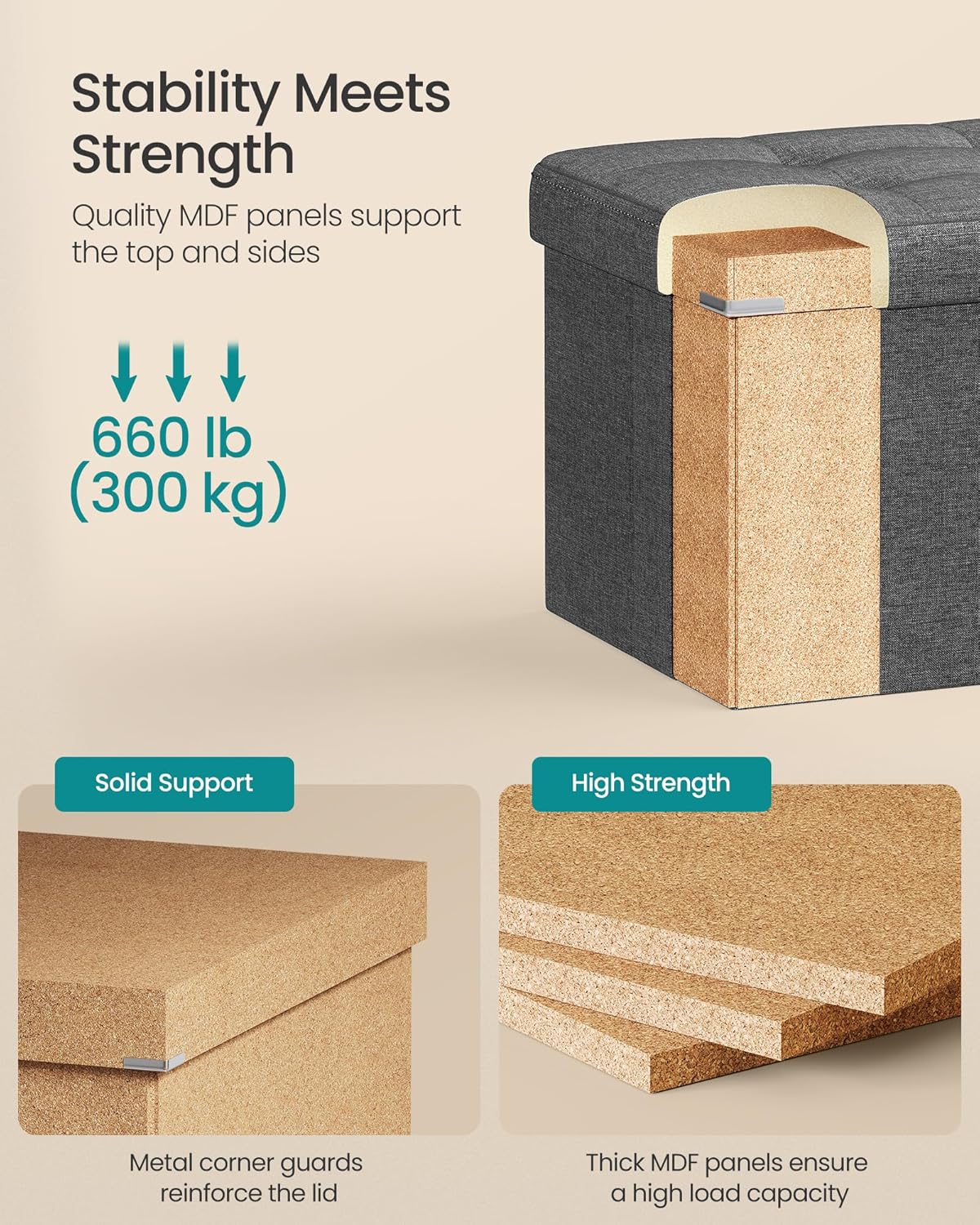 double-layer linen-look fabric with high-resilience foam and tufted design
