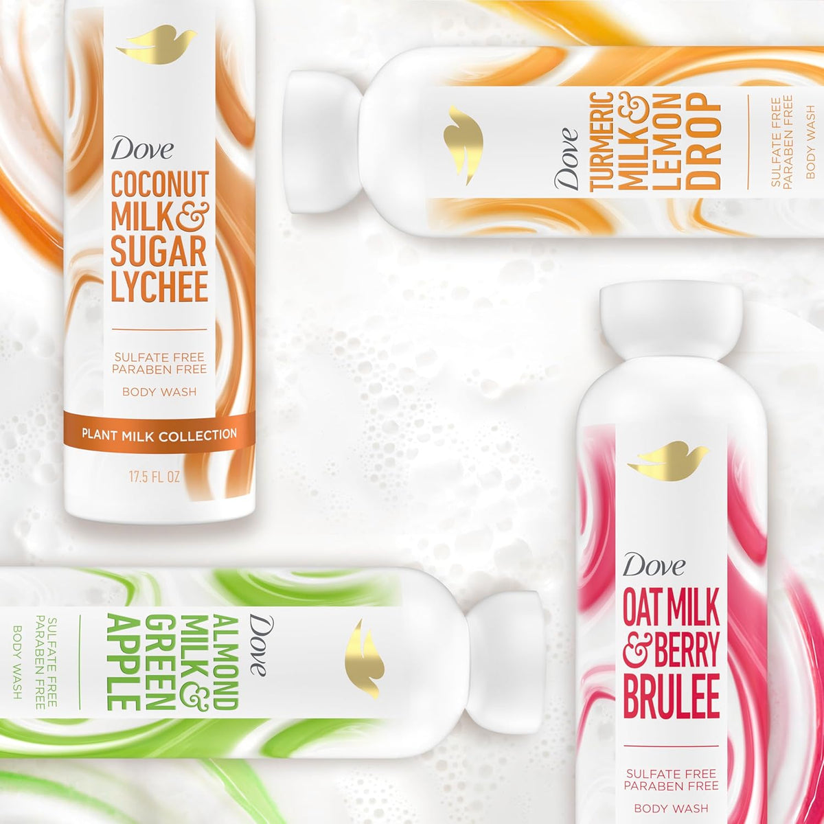 Dove Plant Milk Body Wash Coconut & Lychee – Premium Coconut Milk Body Cleanser for an Elevated Home Spa