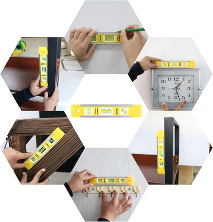 DOWELL 9 Inch Magnetic Torpedo Level – Pocketable Job-Site Tool for Electricians and HVAC Technicians