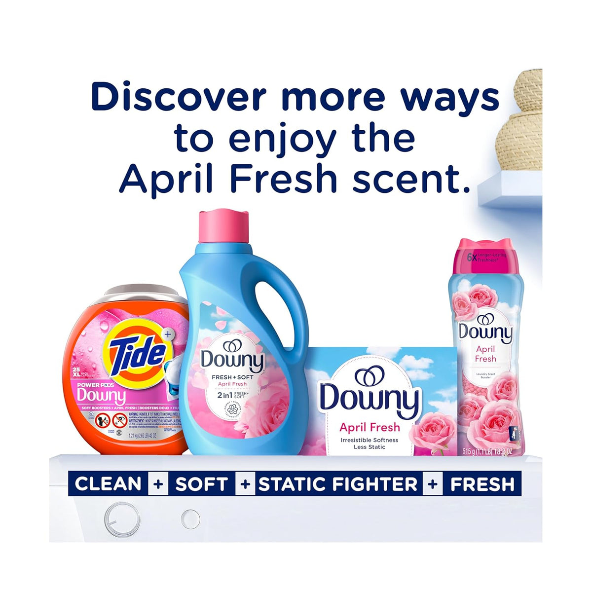 Downy April Fresh Liquid Fabric Conditioner – Thoughtful Gift for Mom on Mother's Day, Bulk Laundry Essential