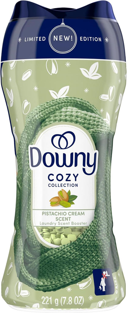 Downy Cozy Collection Laundry Scent Beads – Pistachio Cream Fragrance for Yoga Room Towels & Stress-Relief Bedding Layers, 7.8 oz