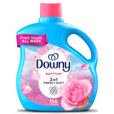 Downy Soft 2 in 1 Fabric Softener Liquid Cool Cotton, 150 Loads, Streamlined Laundry Essential for Capsule Wardrobe and Clutter-Free Linen Closet
