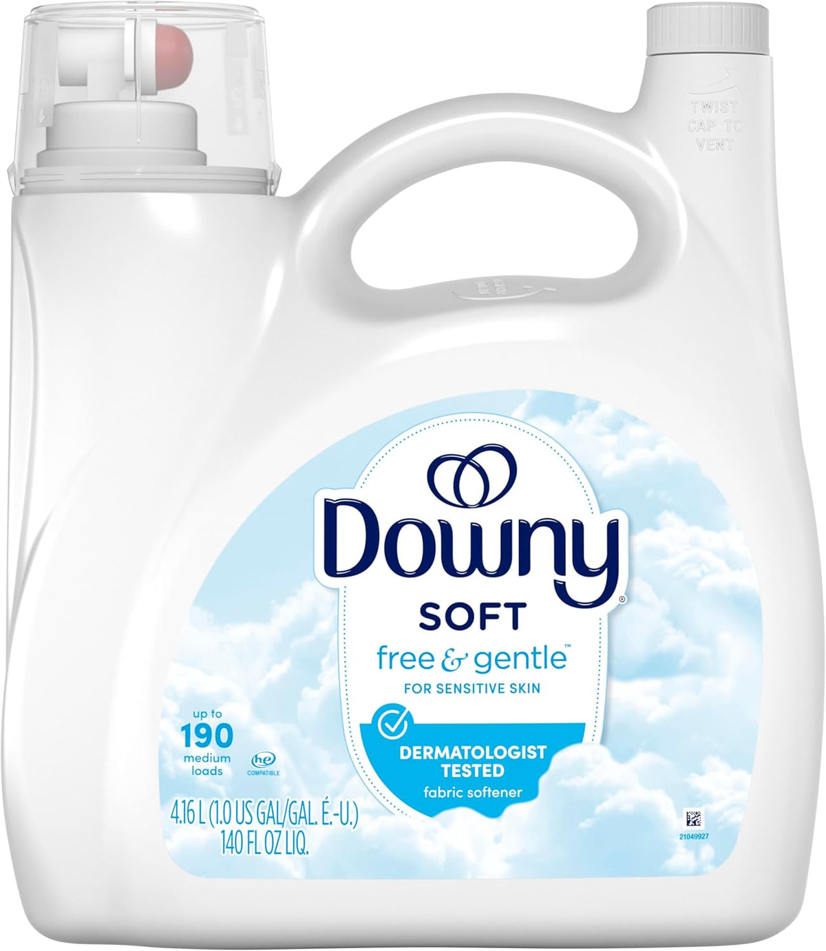Downy Free & Gentle Unscented Fabric Softener for Intentional Home Living, Minimal Bulk Laundry Supply