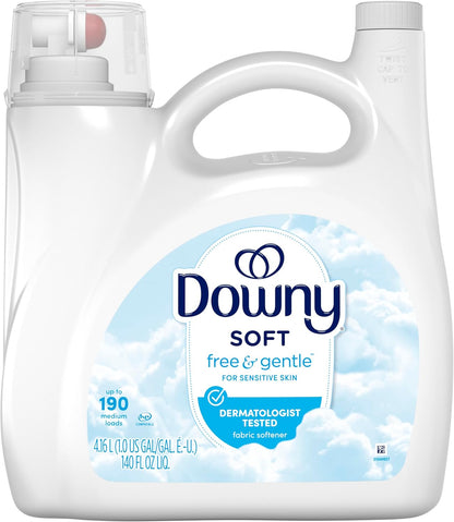 Downy Free & Gentle Unscented Fabric Softener for Intentional Home Living, Minimal Bulk Laundry Supply