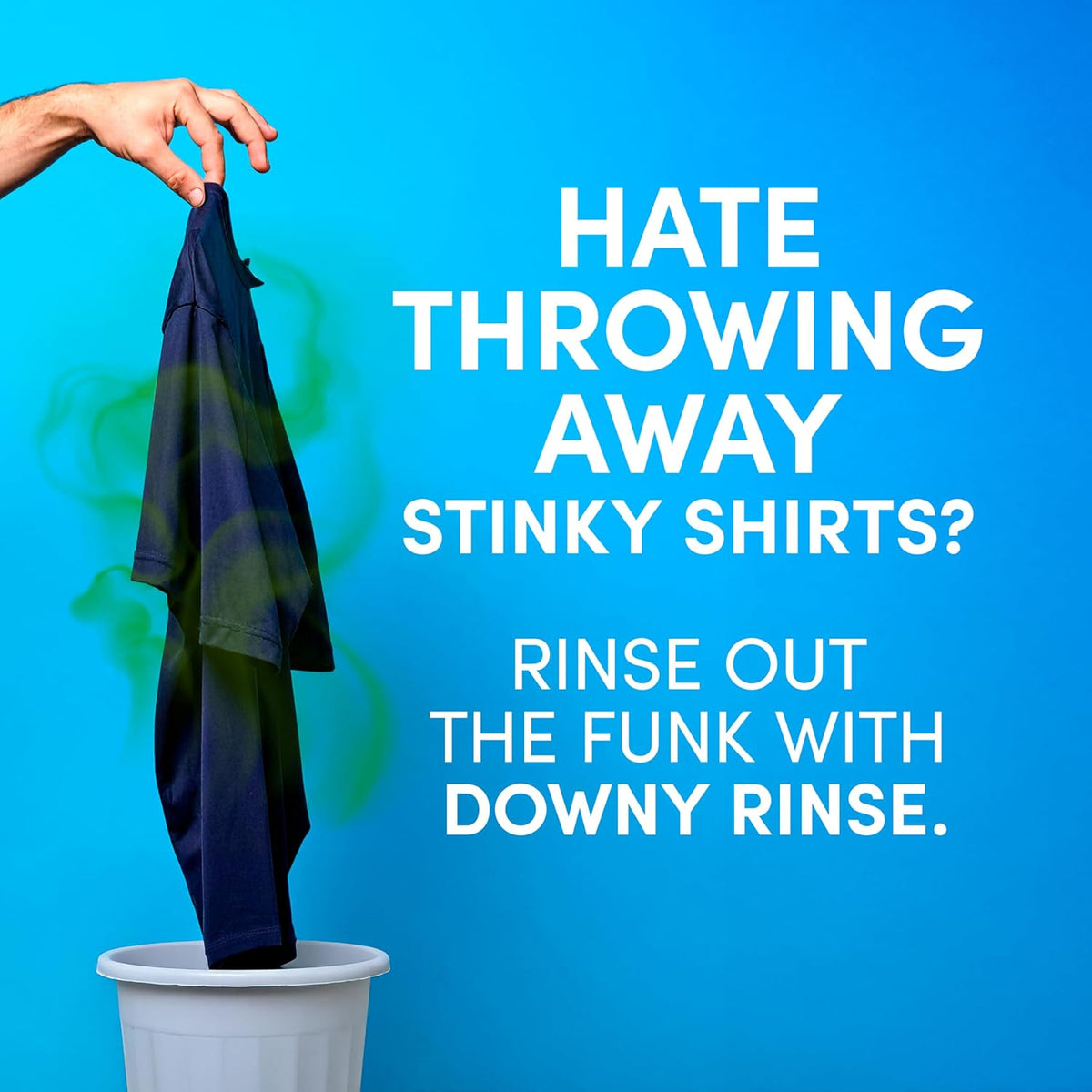 Downy Rinse Laundry Odor Remover – Streamlined Laundry Essential for Capsule Closet Homes, Cool Cotton Scent 48 fl oz