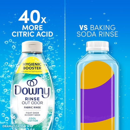 Downy Rinse Laundry Odor Remover – Streamlined Laundry Essential for Capsule Closet Homes, Cool Cotton Scent 48 fl oz