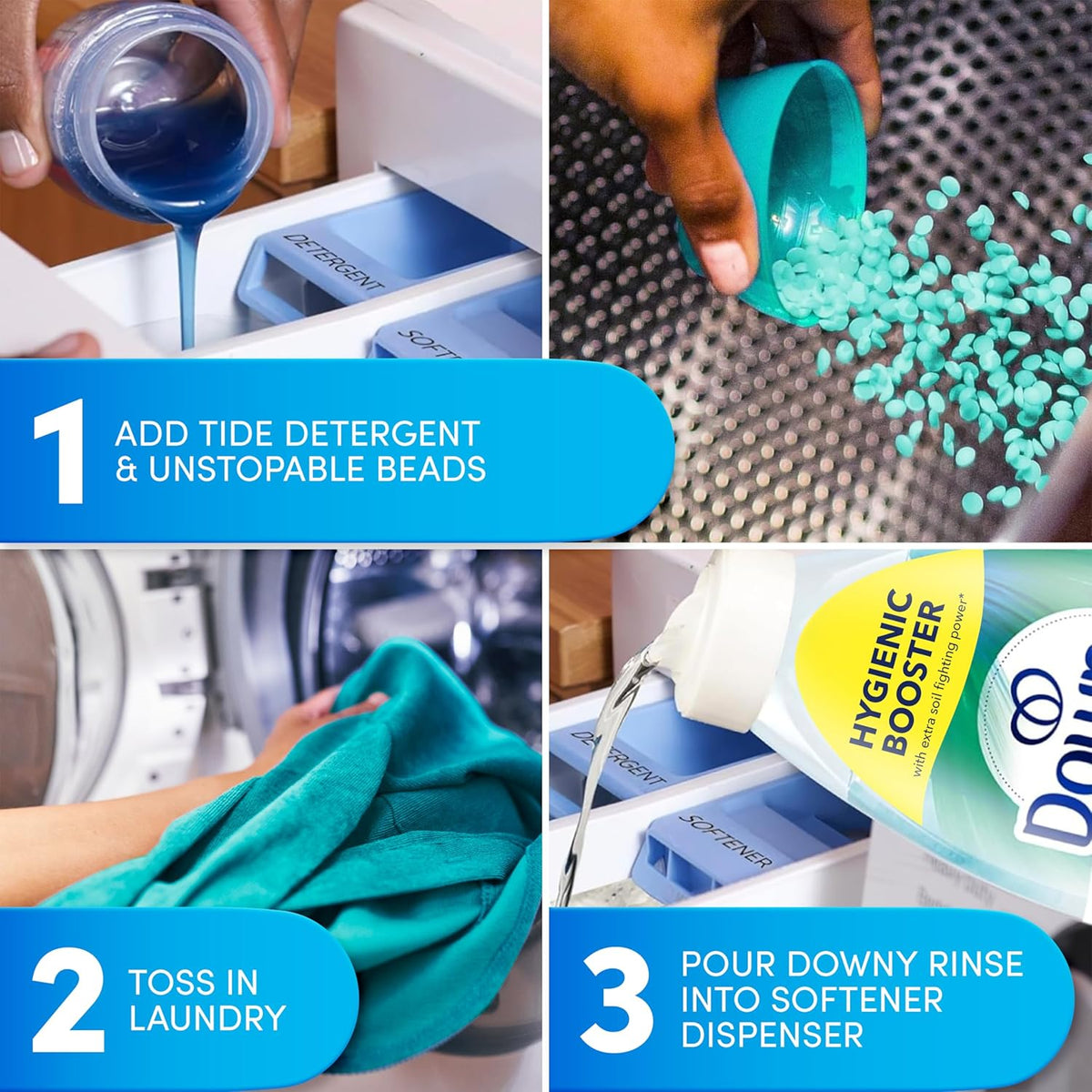 Downy Rinse Laundry Odor Remover – Streamlined Laundry Essential for Capsule Closet Homes, Cool Cotton Scent 48 fl oz