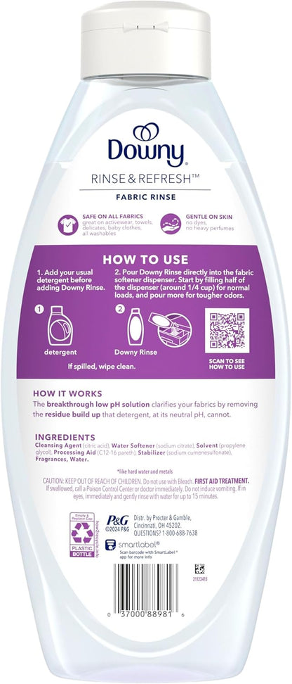 Downy RINSE & REFRESH Fabric Softener – Family Laundry Room Essential for Kids' Clothes, Fresh Lavender
