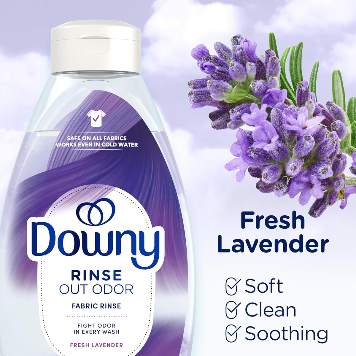 Downy RINSE & REFRESH Fabric Softener – Family Laundry Room Essential for Kids' Clothes, Fresh Lavender