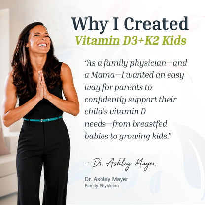 Dr. Green Mom Baby & Toddler Vitamin D3 Drops with K2 — USDA Organic, Sugar-Free, Easy Single-Drop Dose