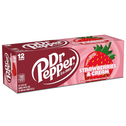 Dr Pepper Strawberry Cream Soda Variety 12-Pack – Durable Leak-Resistant Case for Picnic Tables, Patios, and Park Lunches