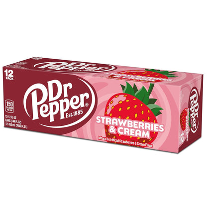 Dr Pepper Strawberry Cream Soda Variety 12-Pack – Durable Leak-Resistant Case for Picnic Tables, Patios, and Park Lunches