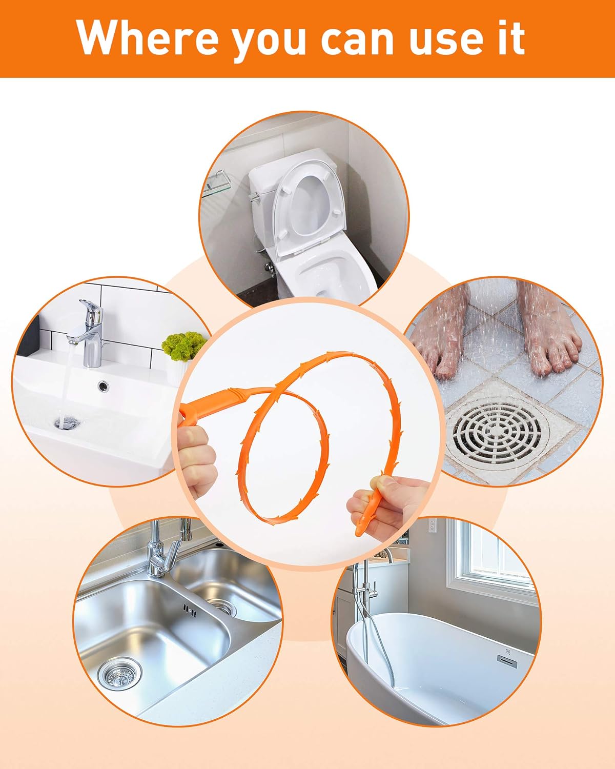 Drain Weasel – Neutral-Toned Drain Tool for Minimalist Bathroom Storage Solutions