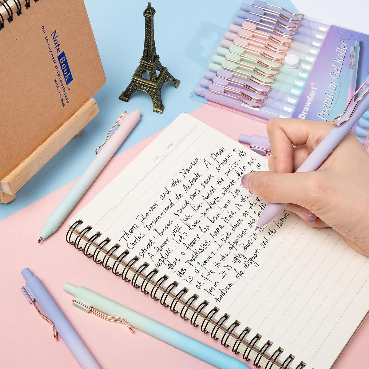 Drawdart Smooth Writing Pens – Holiday Gift Set for Journal Lovers, 12 Pack No-Smear Gel Pens
