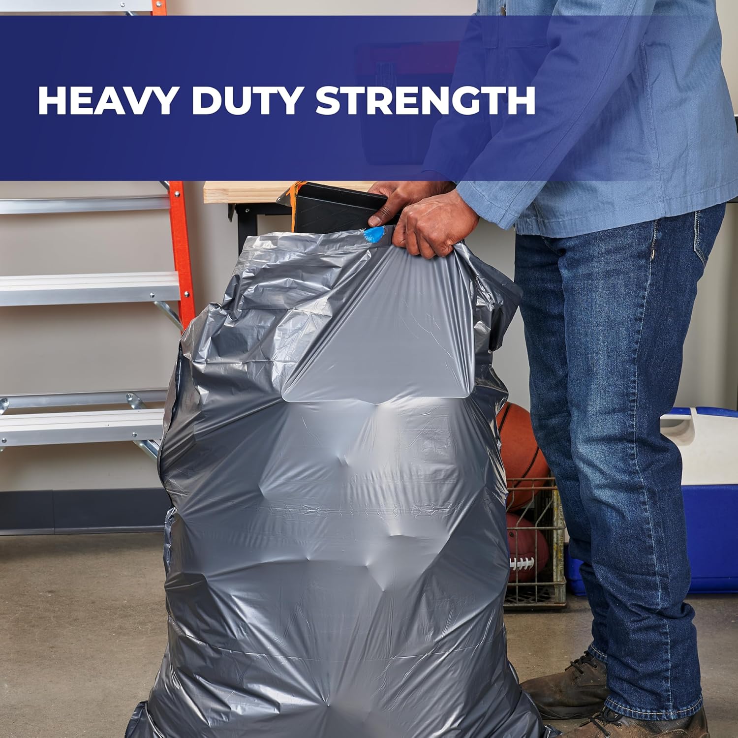 drawstring closure for hands-free carrying and secure sealing